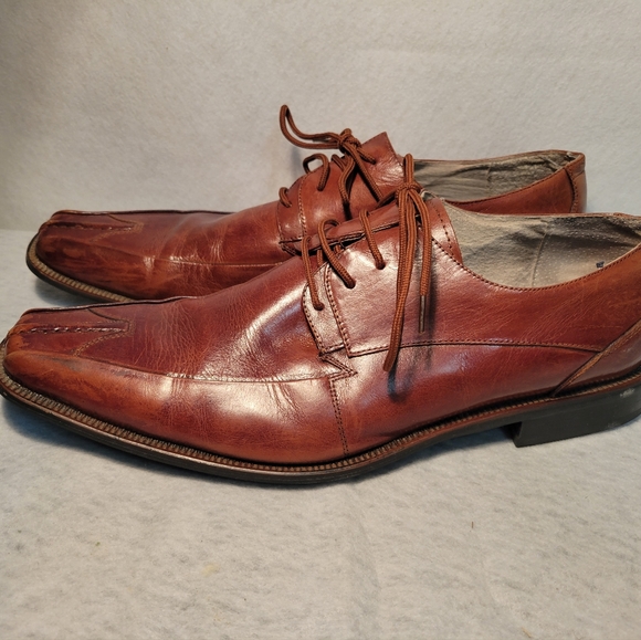 STACY ADAMS Brown Leather Square Toe Men's Dress Shoe Size 10 M 24793-221 - Picture 4 of 8
